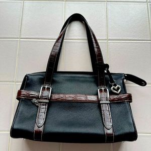 Brighton black leather handbag